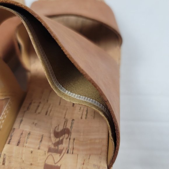 Korks Ease Platform Wedge Slide-On Leather Sandals - Picture 12 of 12